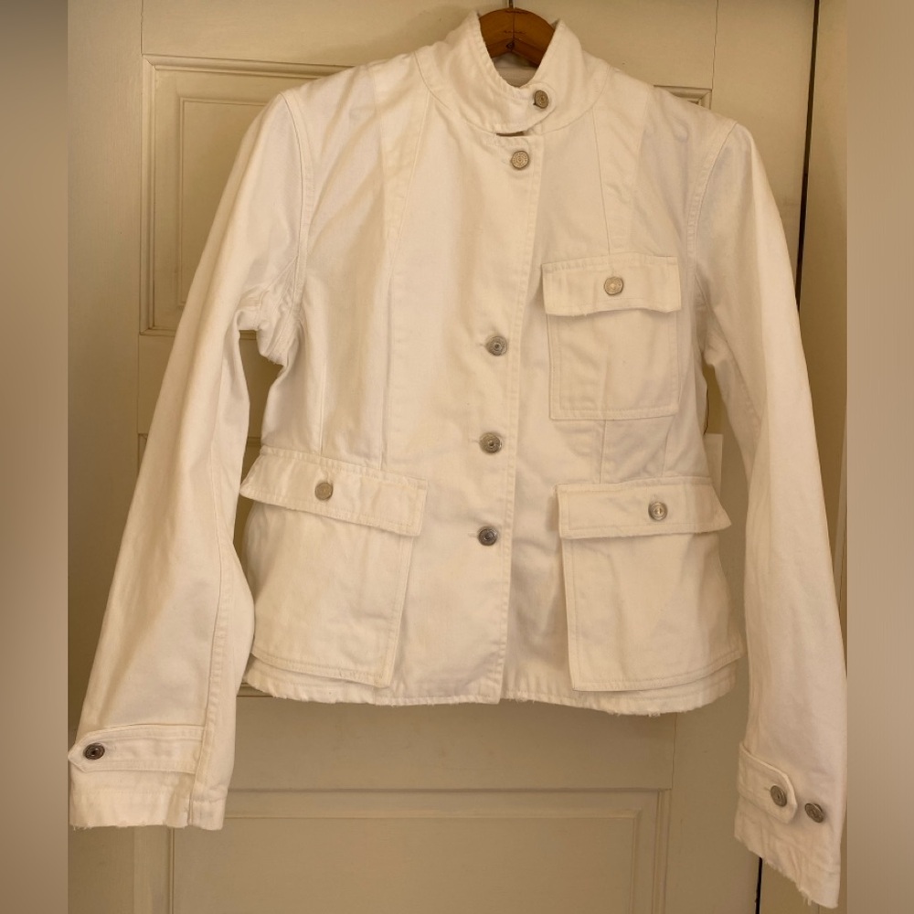 NWT Polo Ralph Lauren Structured Utility Denim Jacket w/Stand Collar size 14